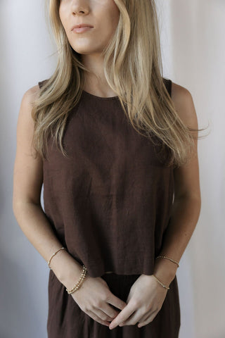Z Supply Sloane Linen Top, Chocolate Cherry - The Red Thread Boutique
