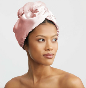 Satin-Wrapped Hair Towel, Blush