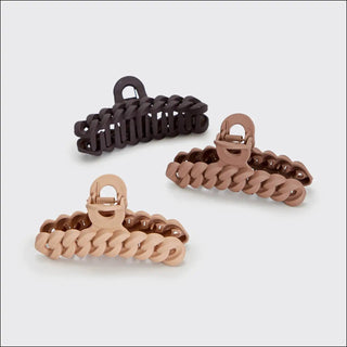 Chain Claw Clip - 3pc, Neutral - The Red Thread Boutique