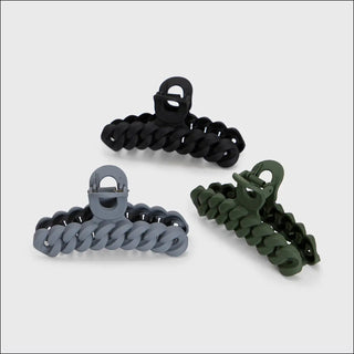 Chain Claw Clip - 3pc, Black/Moss