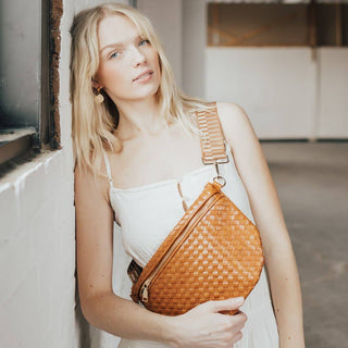 Woven Westlyn Bum Bag: Brown - The Red Thread Boutique